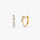 14K Lab Grown Marquise Diamond Hoop Earrings - Lada 14k Gold Ferkos Fine Jewelry