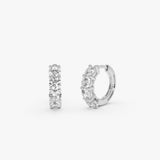 2.00 Ctw 14K Round Lab Grown Diamond Hoop Earrings - Katya 14k White Gold Ferkos Fine Jewelry