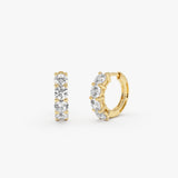 2.00 Ctw 14K Round Lab Grown Diamond Hoop Earrings - Katya 14k Gold Ferkos Fine Jewelry
