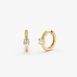 14K Lab Grown Diamond Hoop Earrings - Sonya 14k Gold Ferkos Fine Jewelry