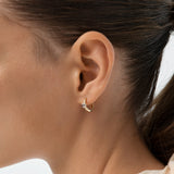 14K Emerald Cut Lab Grown Diamond Hoop Earrings - Emiko Ferkos Fine Jewelry