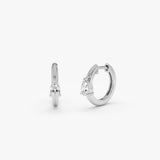 14K Pear Lab Grown Diamond Hoop Earrings - Hina 14k White Gold Ferkos Fine Jewelry