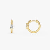 14K Pear Lab Grown Diamond Hoop Earrings - Hina Ferkos Fine Jewelry