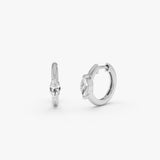 14K Marquise Lab Grown Diamond Hoop Earrings - Kiku 14k White Gold Ferkos Fine Jewelry