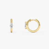 14K Marquise Lab Grown Diamond Hoop Earrings - Kiku Ferkos Fine Jewelry
