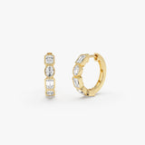 1.65 Ctw 14K Mixed Shape Lab Grown Diamond Hoop Earrings - Bora 14k Gold Ferkos Fine Jewelry
