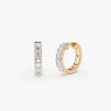 1.75 Ctw 14K Emerald Cut Lab Grown Diamond Hoop Earrings - Nari Ferkos Fine Jewelry
