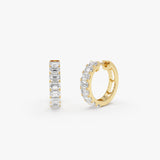 1.75 Ctw 14K Emerald Cut Lab Grown Diamond Hoop Earrings - Nari 14k Gold Ferkos Fine Jewelry