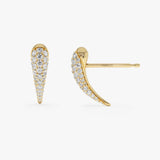 14K Natural Diamond Horn Stud Earrings Ferkos Fine Jewelry