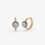 14K 1 CTW Round Lab Grown Vintage Inspired Diamond Huggie Hoop Earrings - Zola 14k Rose Gold Ferkos Fine Jewelry