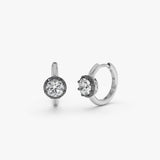 14K 1 CTW Round Lab Grown Vintage Inspired Diamond Huggie Hoop Earrings - Zola