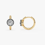 14K 1 CTW Round Lab Grown Vintage Inspired Diamond Huggie Hoop Earrings - Zola Ferkos Fine Jewelry