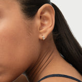 0.70 CTW 14k Emerald Cut Lab Grown Diamond Huggie Earrings - Minel Ferkos Fine Jewelry