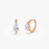 0.65 CTW 14k Pear Shape Lab Grown Diamond Huggie Earrings - Nil Ferkos Fine Jewelry