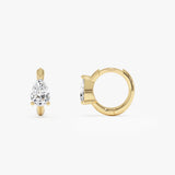 0.65 CTW 14k Pear Shape Lab Grown Diamond Huggie Earrings - Nil Ferkos Fine Jewelry