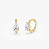 0.65 CTW 14k Pear Shape Lab Grown Diamond Huggie Earrings - Nil 14k Gold Ferkos Fine Jewelry