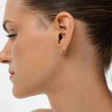0.70 Ctw 14k Bezel Set Lab Grown Diamond Huggie Earrings - Naz Ferkos Fine Jewelry