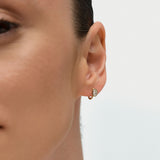 0.70 Ctw 14k Gold Oval Lab Grown Diamond Huggie Earrings - Duru Ferkos Fine Jewelry