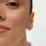 0.70 Ctw 14k Gold Oval Lab Grown Diamond Huggie Earrings - Duru Ferkos Fine Jewelry