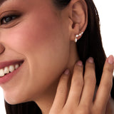 14k Pear Shape Lab Grown Diamond Climber Earrings - Olga