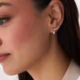14k Pear Shape Lab Grown Diamond Climber Earrings - Olga
