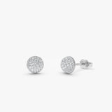 14K Round Natural Diamond Dome Stud Earrings 14k White Gold Ferkos Fine Jewelry
