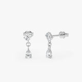 14K Pear and Oval Lab Grown Diamond Earrings - Roya 14k White Gold Ferkos Fine Jewelry