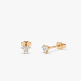 14k Gold Dainty Diamond Cluster Stud Earrings Ferkos Fine Jewelry