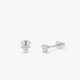 14k Gold Dainty Diamond Cluster Stud Earrings 14k White Gold Ferkos Fine Jewelry