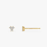 14k Gold Dainty Diamond Cluster Stud Earrings Ferkos Fine Jewelry