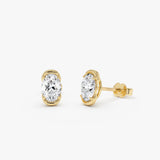 2 CTW 14K Oval Shape Lab Grown Diamond Studs - Trina 14k Gold Ferkos Fine Jewelry