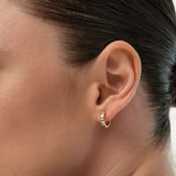 14K Bold Unique Diamond Hoop Earrings Ferkos Fine Jewelry
