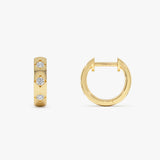14K Bold Unique Diamond Hoop Earrings Ferkos Fine Jewelry
