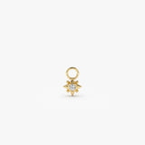 14k Diamond Starburst Hoop Charm 14K Gold Ferkos Fine Jewelry