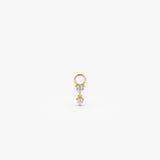 14k Diamond Dangle Hoop Charm 14K Gold Ferkos Fine Jewelry