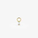 14k Single Baguette Hoop Charm 14K Gold Ferkos Fine Jewelry