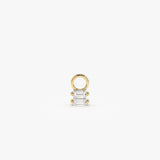 14k Double Baguette Hoop Charm 14K Gold Ferkos Fine Jewelry