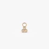 14k Tri Bezel Hoop Charm 14K Rose Gold Ferkos Fine Jewelry