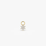 14k Diamond Flower Hoop Charm 14K Gold Ferkos Fine Jewelry