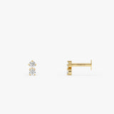 14K Gold Double Round Lab Grown Diamond Flat Back Stud – 0.05 CTW 14k Gold Ferkos Fine Jewelry