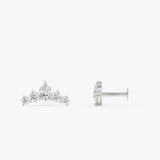 14K Gold Pear Lab Grown Diamond Crown Flat Back Stud – 0.25 CTW 14k White Gold Ferkos Fine Jewelry