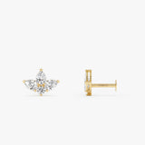 14K Gold Pear Lab Grown Diamond Cluster Flat Back Stud – 0.28 CTW 14k Gold Ferkos Fine Jewelry