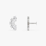 14K Gold Pear Lab Grown Diamond Cluster Flat Back Stud – 0.50 CTW 14k White Gold Ferkos Fine Jewelry