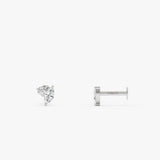 14K Gold Pear & Round Lab Grown Diamond Flat Back Stud – 0.10 CTW 14k White Gold Ferkos Fine Jewelry