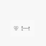 14K Gold Diamond Heart Internally Threaded Flat Back Stud 14k White Gold Ferkos Fine Jewelry