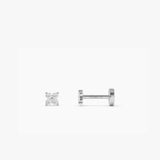 14K Gold Diamond Cluster Flat Back Stud 14k White Gold Ferkos Fine Jewelry