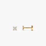 14K Gold Diamond Cluster Flat Back Stud 14k Gold Ferkos Fine Jewelry