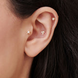 14K Gold Bezel Diamond Flat Back Stud Ferkos Fine Jewelry