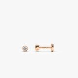 14K Gold Bezel Diamond Flat Back Stud 14k Rose Gold Ferkos Fine Jewelry