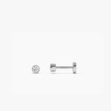 14K Gold Bezel Diamond Flat Back Stud 14k White Gold Ferkos Fine Jewelry